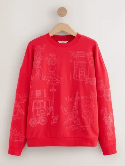 Next Red Embroidered Sweatshirt Best