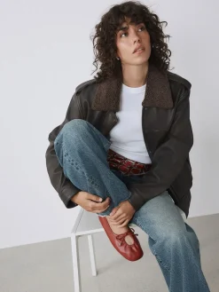 Next Forever Comfort® Tie Up Round Toe Ballet Flats Red Online