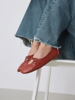 Next Forever Comfort® Tie Up Round Toe Ballet Flats Red Online