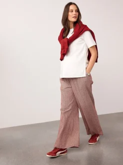 Next Red Gingham Maternity Wide Leg Trousers