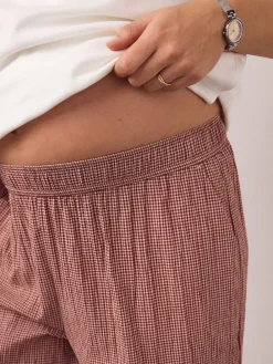 Next Red Gingham Maternity Wide Leg Trousers