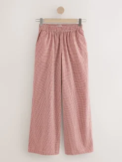 Next Gingham Wide Leg Trousers Red Online