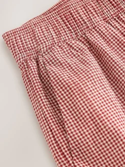 Next Gingham Wide Leg Trousers Red Online