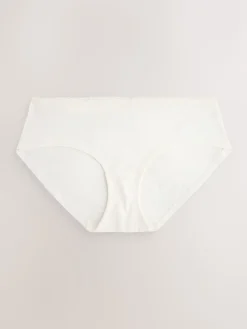 Next Red Heart/Green Check Short Cotton Lace Knickers 4 Pack