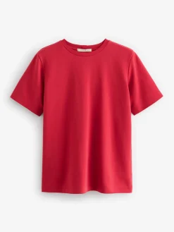 Next Red Heavyweight Short Sleeve Crew Neck T-Shirt Outlet