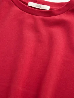 Next Red Heavyweight Short Sleeve Crew Neck T-Shirt Outlet