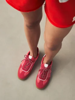 Next Red Lace-Up Trainers Discount