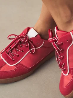 Next Red Lace-Up Trainers Discount