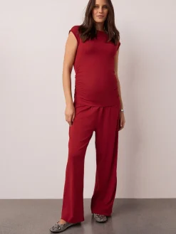 Next Red Maternity Supersoft Wide Leg Trousers Online