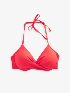 Next Red Padded Wired Plunge Bikini Top Best