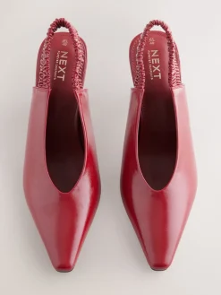 Next Pointed Toe High Cut Slingback Heels Red Best