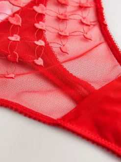 Next Red Premium Swiss Heart Embroidery Thong Online