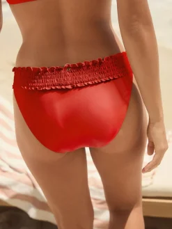 Next Shir High Leg Bikini Bottoms Red Discount