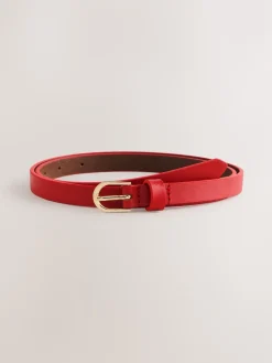 Next Red Skinny Leather Belt Sale