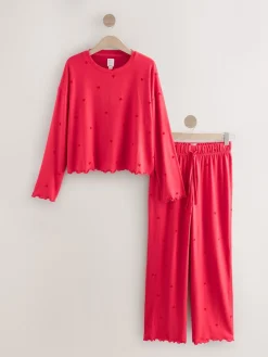 Next Heart Soft Long Sleeve Pyjamas Red Star Best