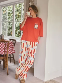 Next Red Stripe Fish Jersey Short Sleeve Pyjamas Discount