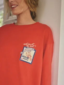 Next Red Stripe Fish Jersey Short Sleeve Pyjamas Discount