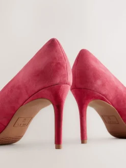 Next Red Suede Standard/Wide Fit Leather Mid Court Shoes Clearance