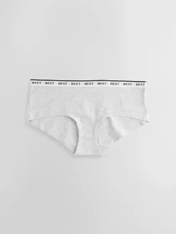 Next Short Cotton Logo Knickers 7 Pack Red Tablescape Print New