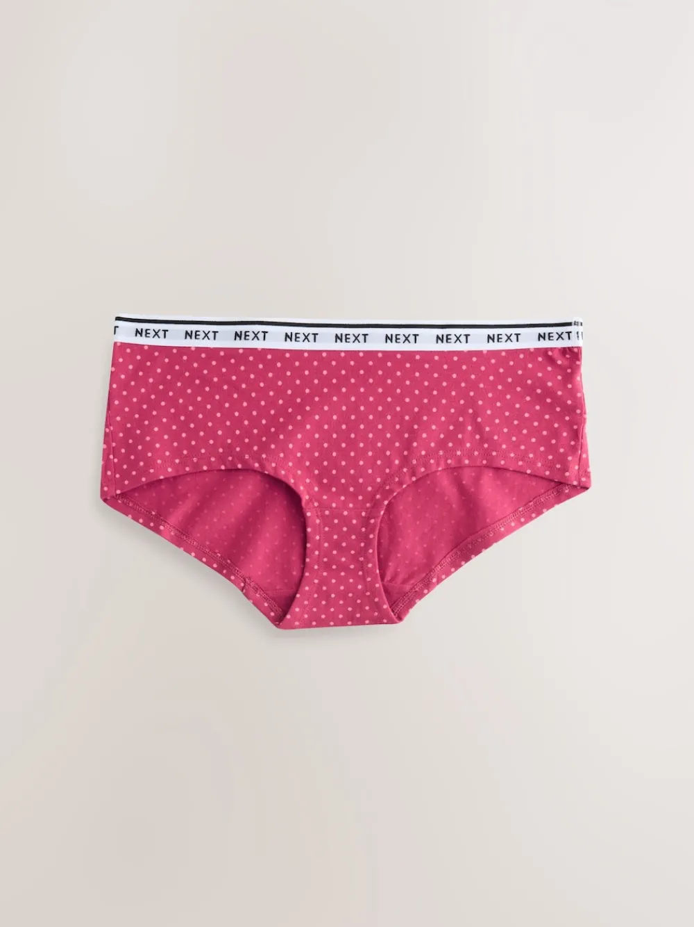 Next Short Cotton Logo Knickers 7 Pack Red Tablescape Print New