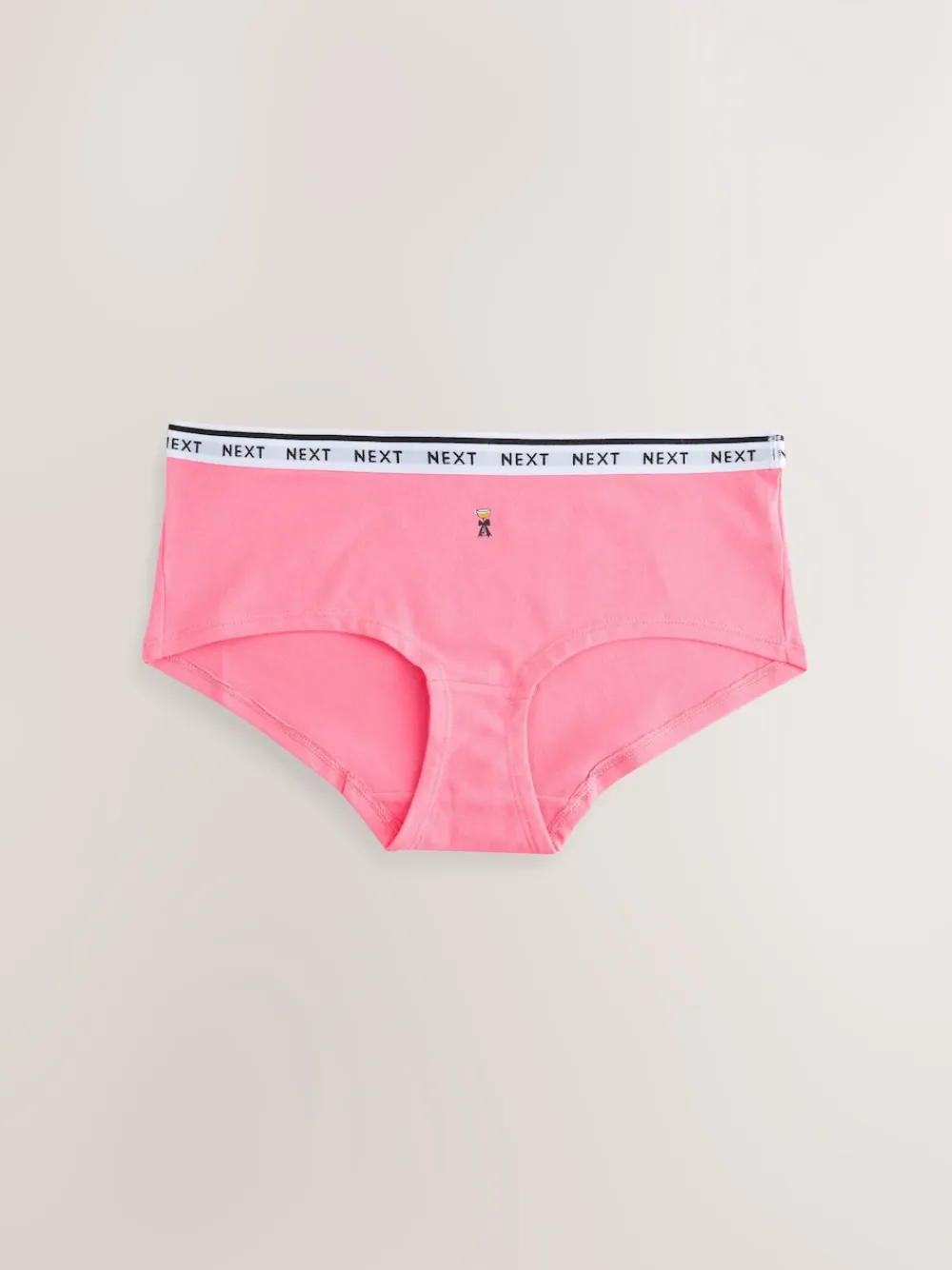 Next Short Cotton Logo Knickers 7 Pack Red Tablescape Print New