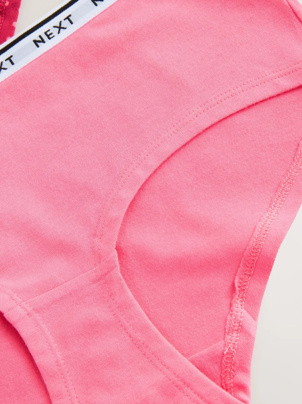 Next Short Cotton Logo Knickers 7 Pack Red Tablescape Print New