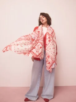 Next Red Valentine Patchwork Lightweight Scarf New