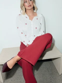 Next Red Wide Leg Jeans Clearance