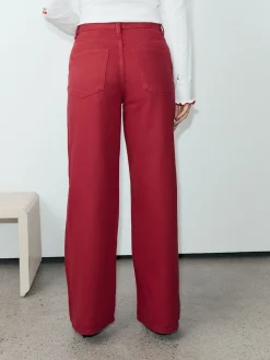 Next Red Wide Leg Jeans Clearance