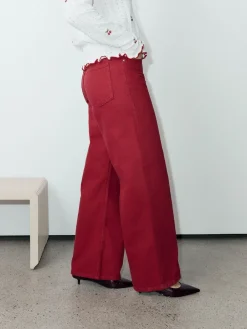 Next Red Wide Leg Jeans Clearance