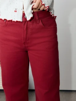 Next Red Wide Leg Jeans Clearance