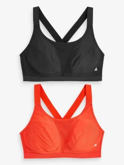 Next Red/Black Active Sports High Impact Dry Tech Crop Tops 2 Pack Best