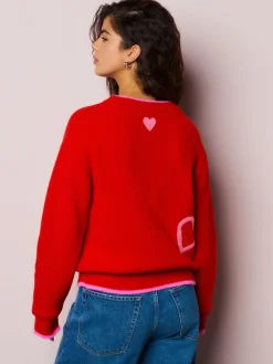 Next Red/Pink Cosy Embroidered Valentines Jumper Hot
