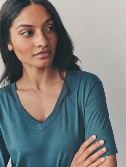 Next Modal Slouch Short Sleeve T-Shirt 3 Pack Red/Teal New