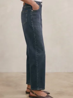 Reiss Antique Mid Blue Selin Mid-Rise Straight-Leg Jeans Sale