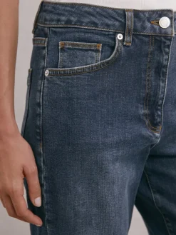 Reiss Antique Mid Blue Selin Mid-Rise Straight-Leg Jeans Sale