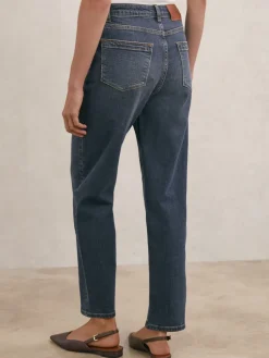 Reiss Antique Mid Blue Selin Mid-Rise Straight-Leg Jeans Sale