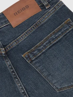 Reiss Antique Mid Blue Selin Mid-Rise Straight-Leg Jeans Sale