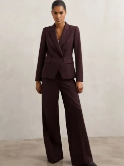 Reiss Gabi Double-Breasted Suit Blazer Berry Outlet