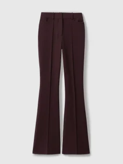 Reiss Gabi Flared Suit Trousers Berry Best