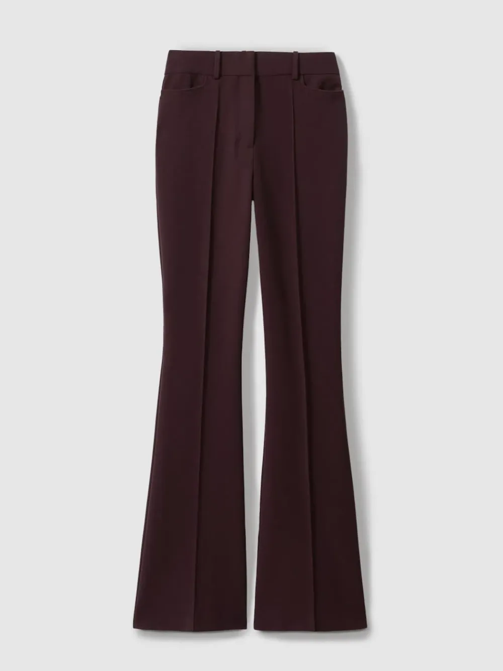 Reiss Gabi Flared Suit Trousers Berry Best