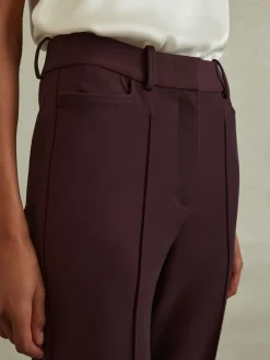 Reiss Gabi Flared Suit Trousers Berry Best