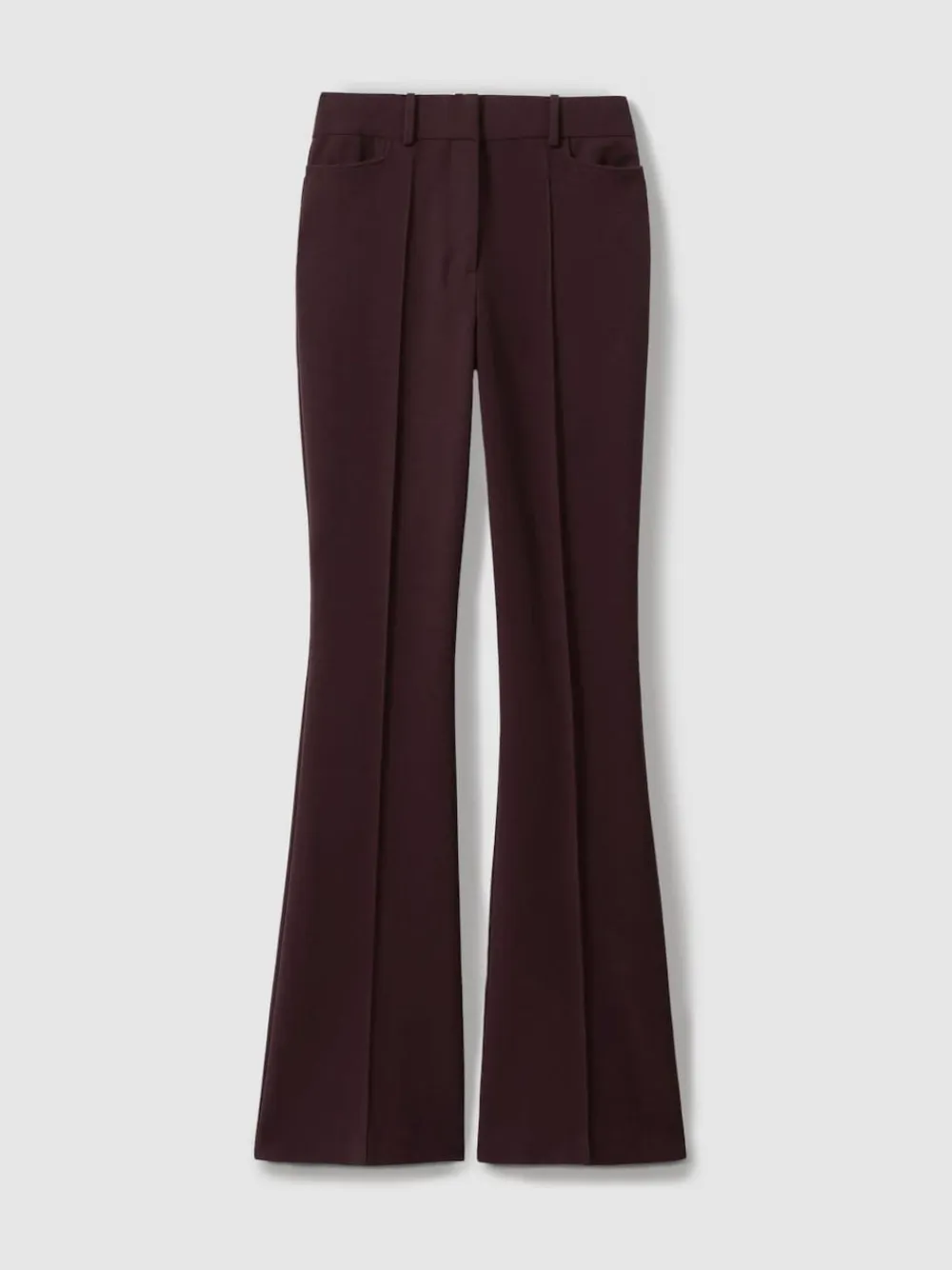 Reiss Gabi Petite Flared Suit Trousers Berry