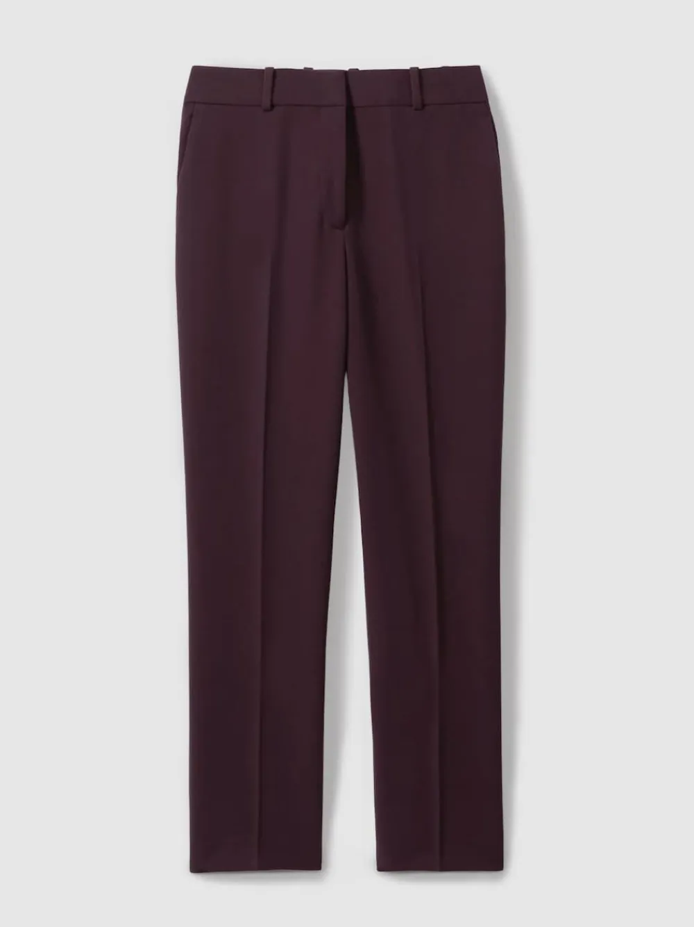 Reiss Gabi Petite Slim-Fit Suit Trousers Berry