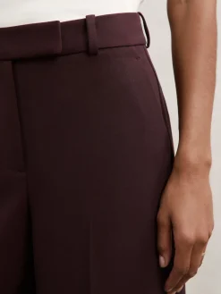 Reiss Gabi Wide-Leg Suit Trousers Berry New