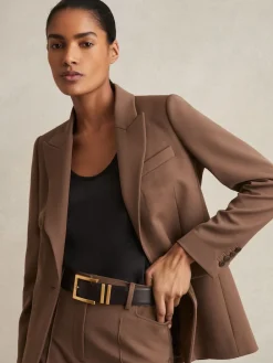 Reiss Brompton Leather Belt Black Best