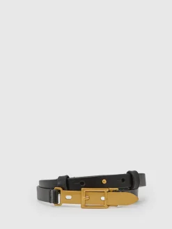 Reiss Black Cora Leather Buckle-Hardware Belt Hot