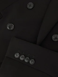 Reiss Gabi Double-Breasted Suit Blazer Black Hot