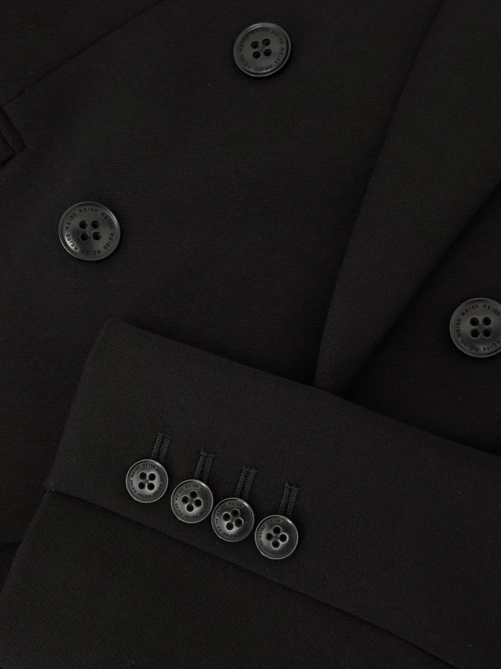 Reiss Gabi Double-Breasted Suit Blazer Black Hot