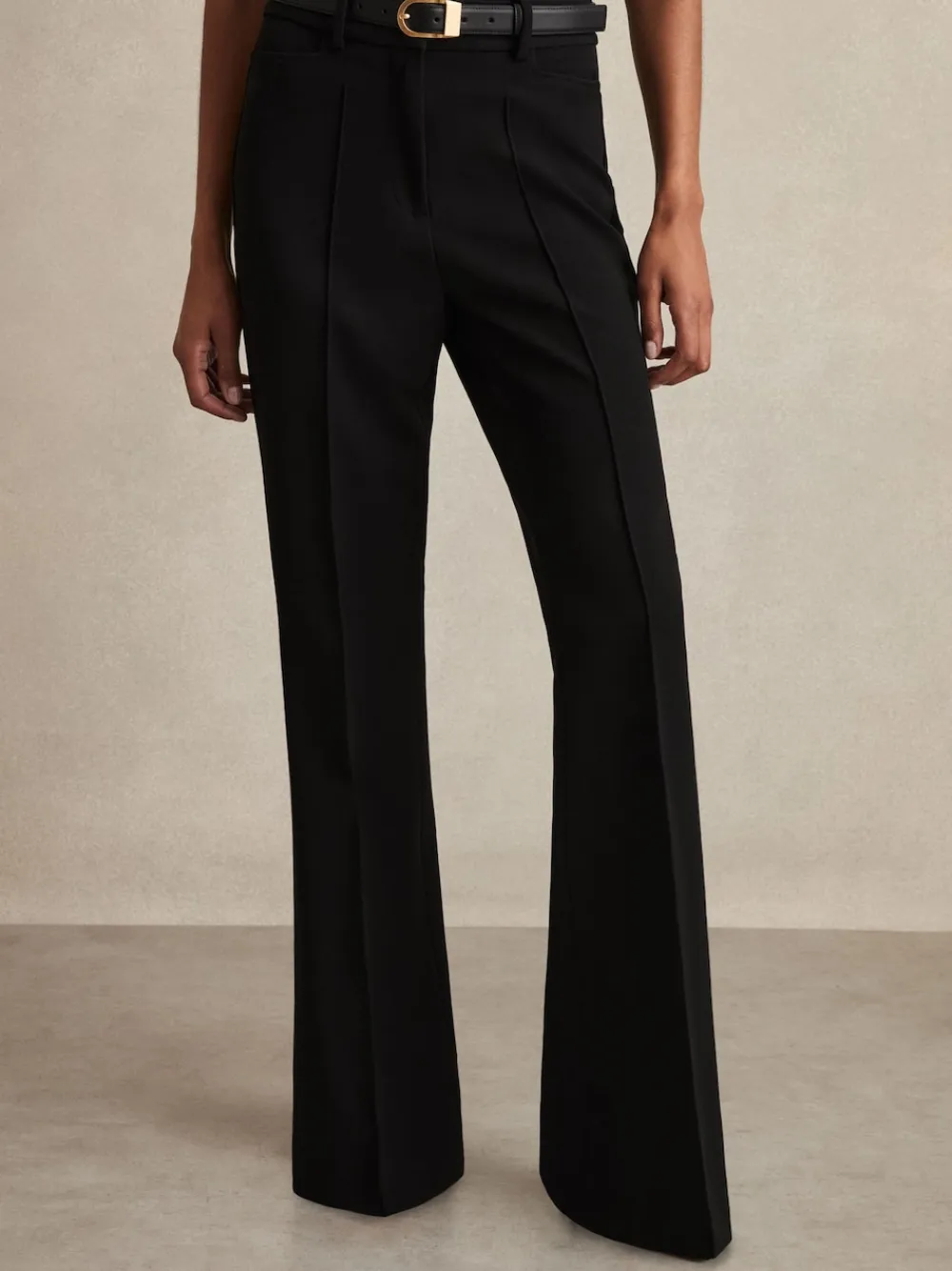Reiss Gabi Flared Suit Trousers Black